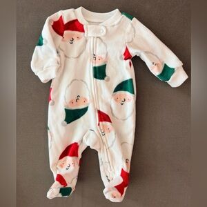 Carter's Red and Green Santa Print Kids Footie